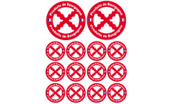 Produits Bourguignons - 2 de 10cm et 12 de 5cm - Sticker/autocollant