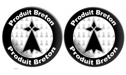 Produit breton hermine - 2 stickers de 10cm - Sticker/autocollant