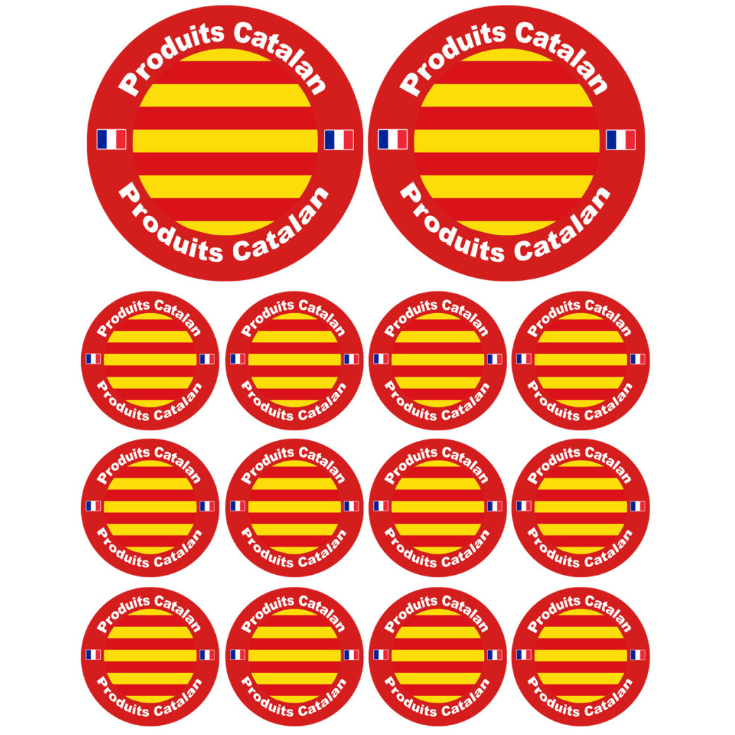 Produits Catalan - 2fois 10cm et 12fois 5cm - Sticker/autocollant