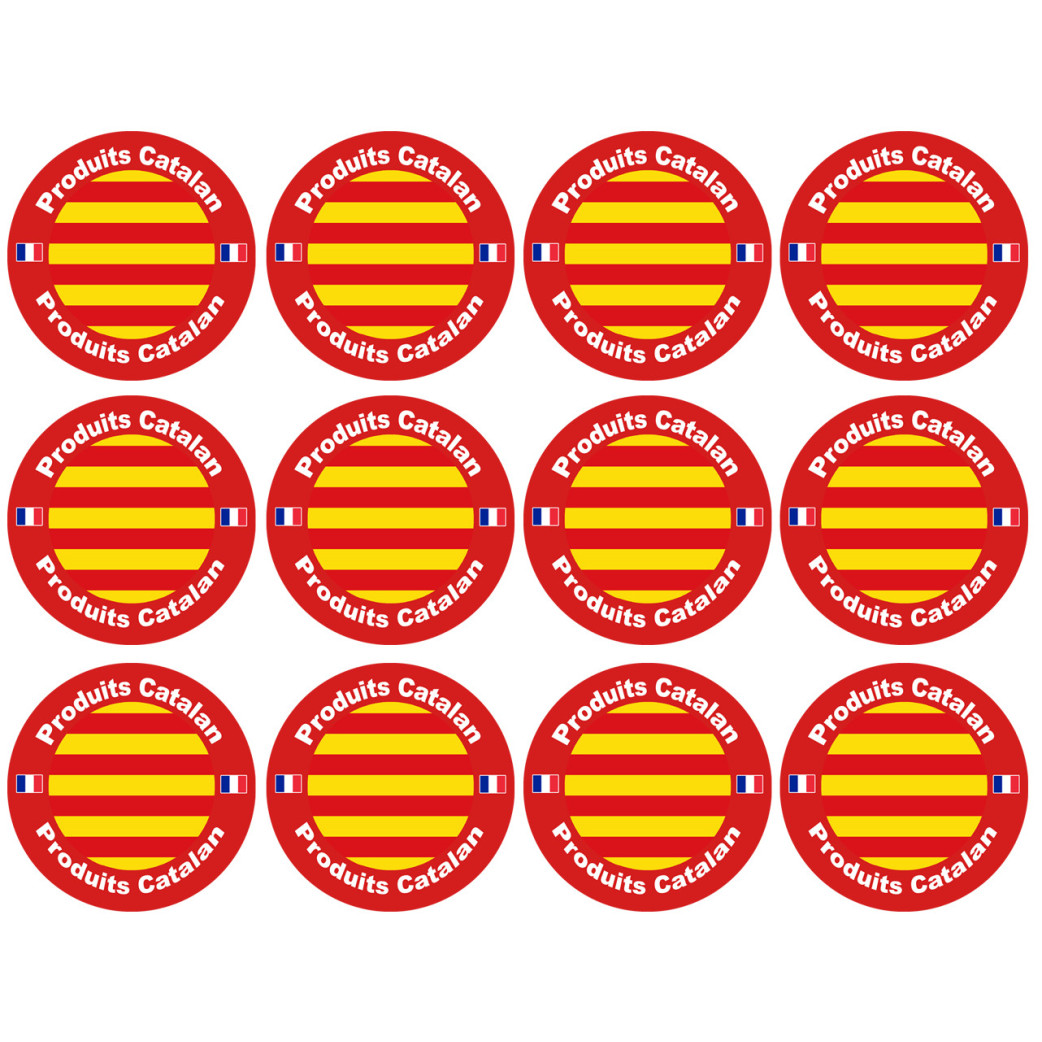 Produits Catalan - 12fois 5cm - Sticker/autocollant