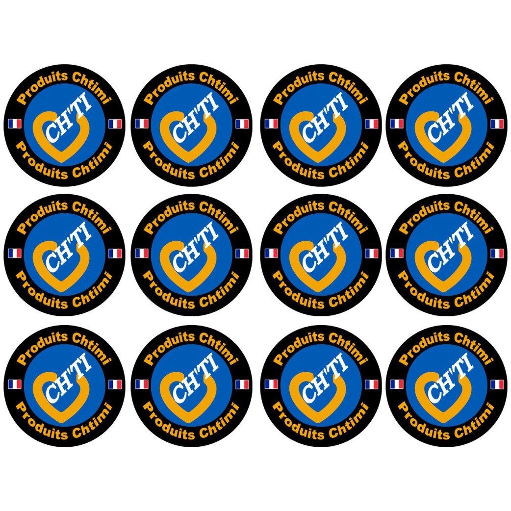 Produits Chtimi - 12 stickers de 5cm - Sticker/autocollant
