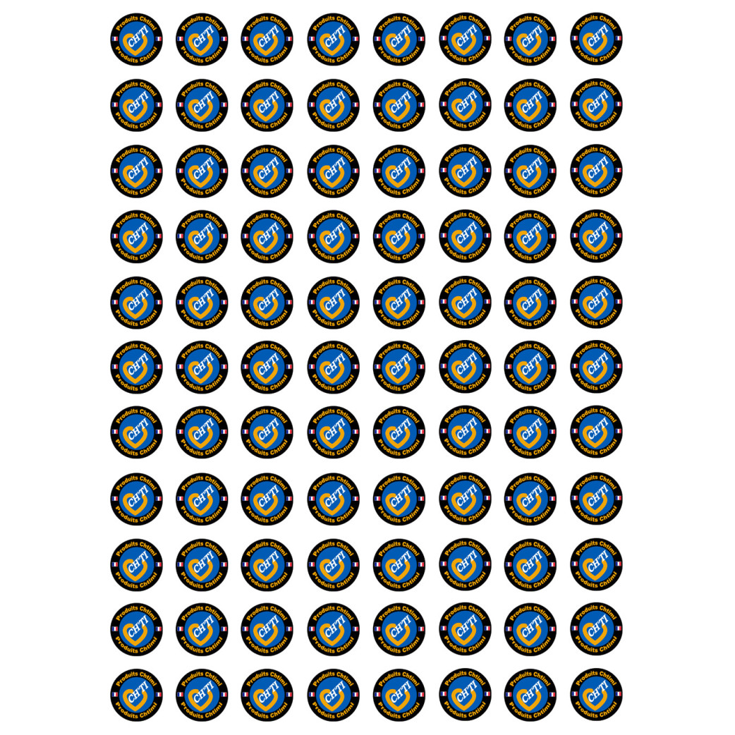 Produits Chtimi - 88 stickers de 2cm - Sticker/autocollant