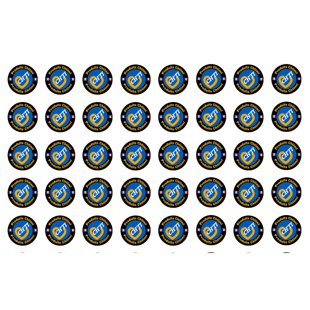Produits Chtimi - 40 stickers de 2cm - Sticker/autocollant