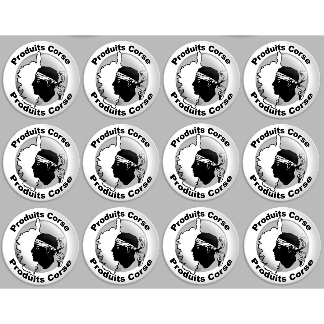 Produits Corse carte - 12fois 5cm - Sticker/autocollant