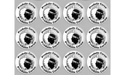 série Produits Corse carte - 12 stickers de 5cm - Sticker/autocollant