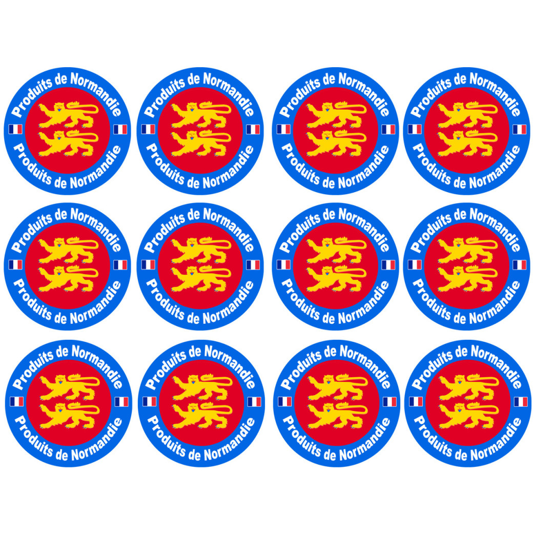 Produits de Normandie - 12stickers 5cm - Sticker/autocollant