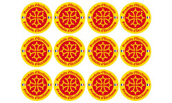 Produits d'Occitanie - 12 stickers de 5cm - Sticker/autocollant