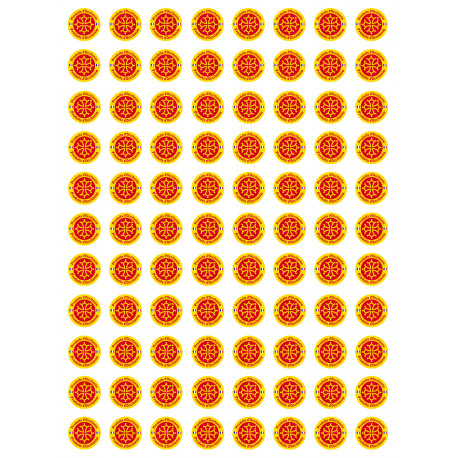 Produits d'Occitanie -  88 stickers de 2cm - Sticker/autocollant