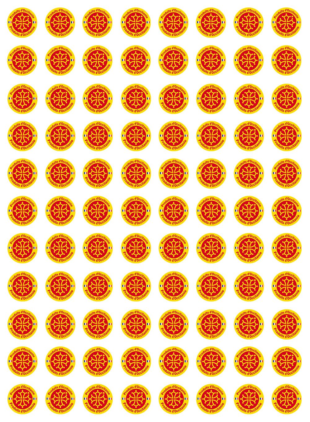 Produits d'Occitanie -  88 stickers de 2cm - Sticker/autocollant