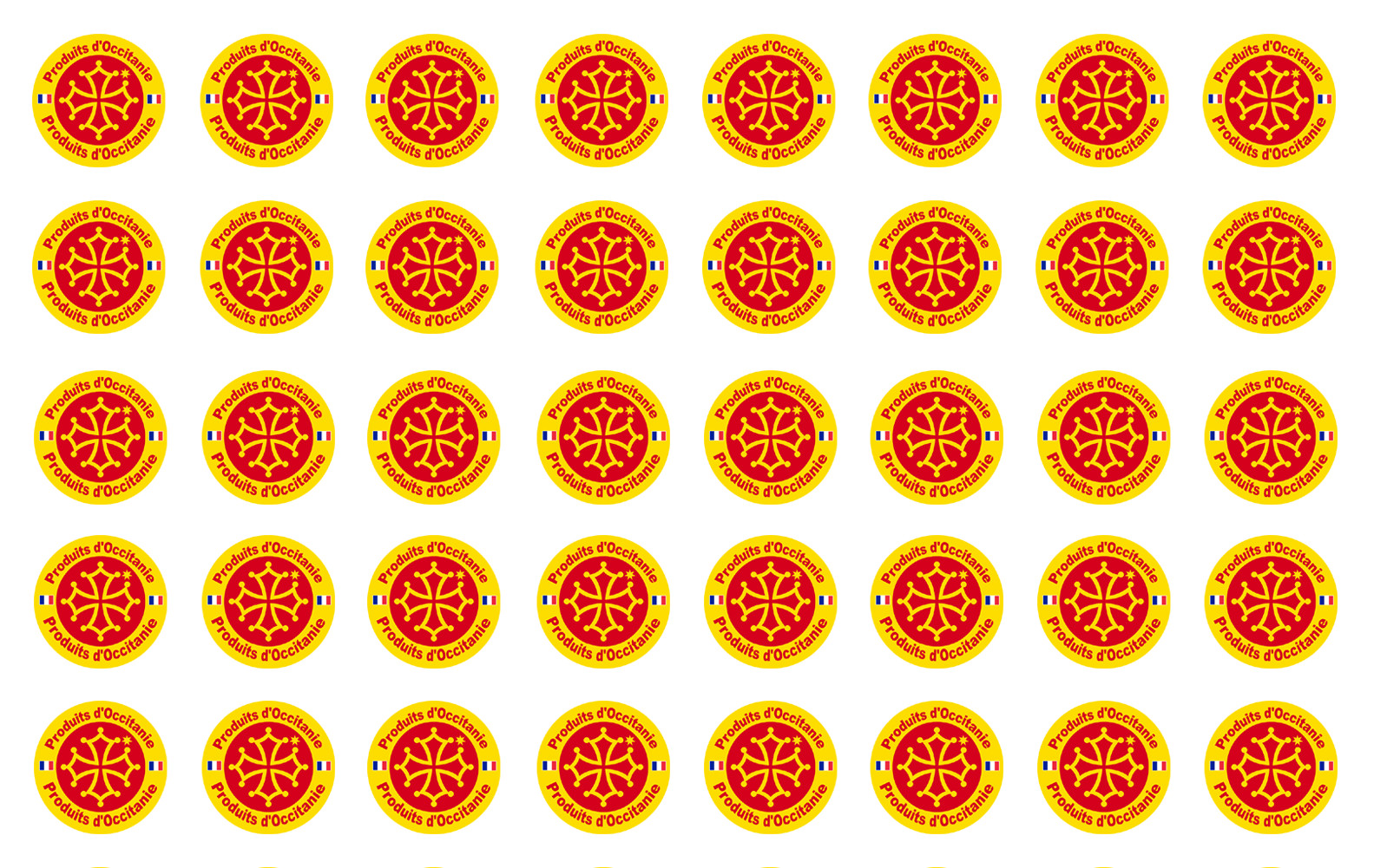 Produits d'Occitanie -  40 stickers de 2cm - Sticker/autocollant