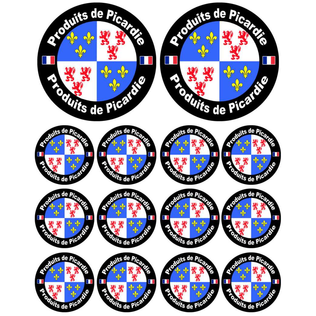 Produits Picardie - 2stickers 10 cm / 12stickers 5cm - Sticker/autocollant