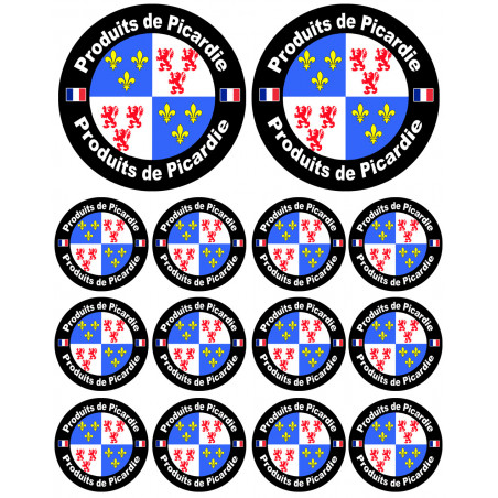 Produits Picardie - 2stickers 10 cm / 12stickers 5cm - Sticker/autocollant Produits Picardie - 2stickers 10 cm / 12stickers 5cm - Sticker/autocollant