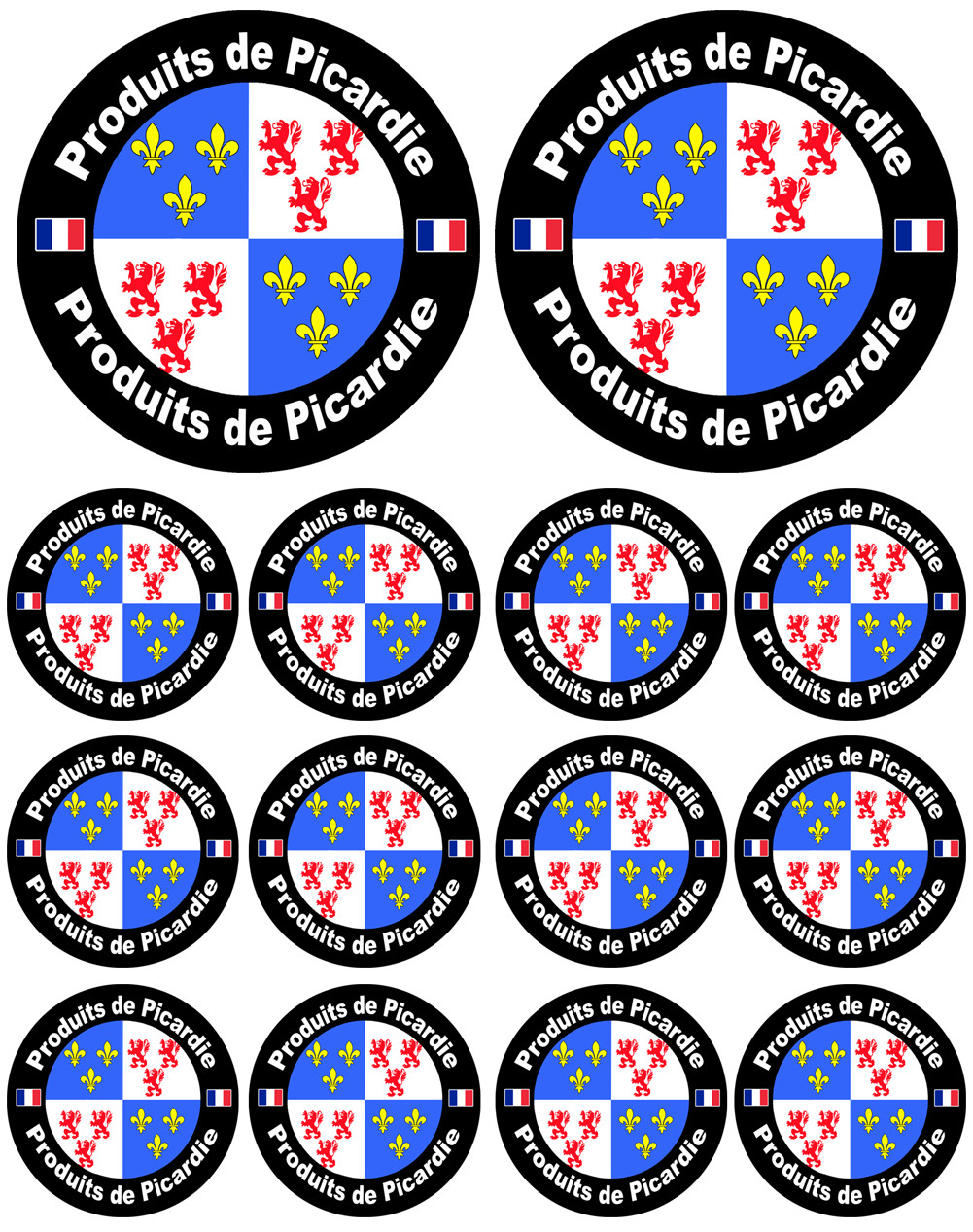 Produits Picardie - 2stickers 10 cm / 12stickers 5cm - Sticker/autocollant