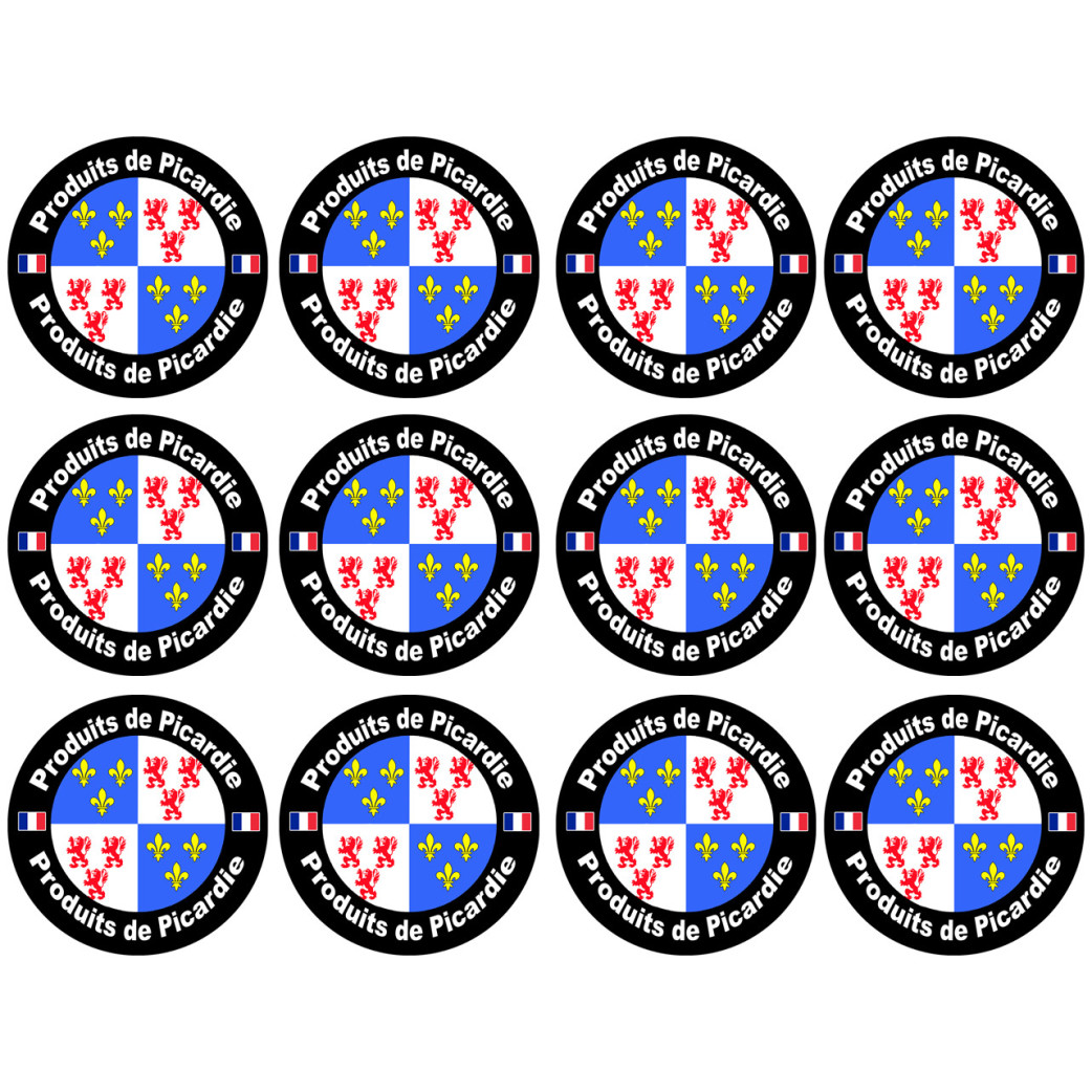 Produits Picardie - 12stickers 5cm - Sticker/autocollant