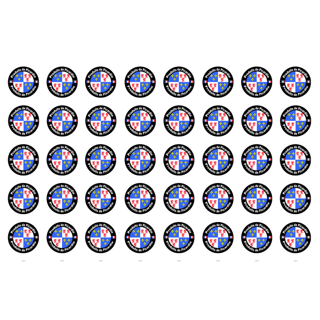 Produits Picardie - 40 stickers 2cm - Sticker/autocollant