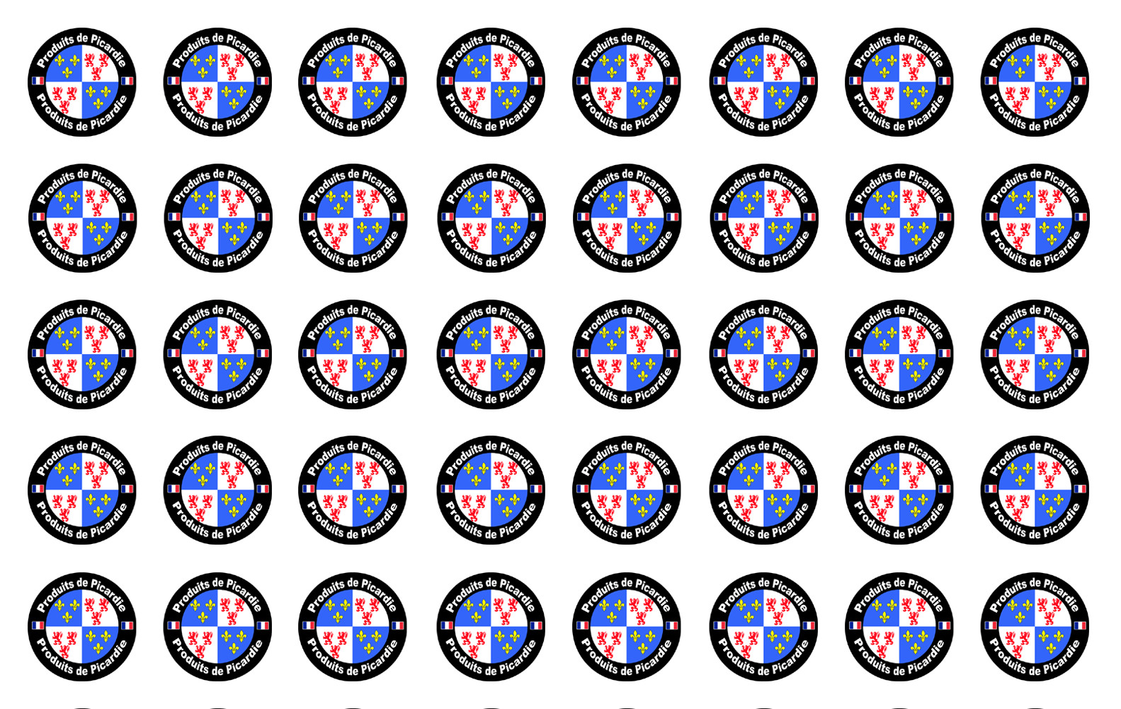 Produits Picardie - 40 stickers 2cm - Sticker/autocollant