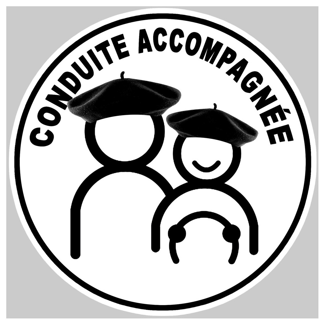 conduite accompagnée Beret Basque - 15cm - Sticker/autocollant