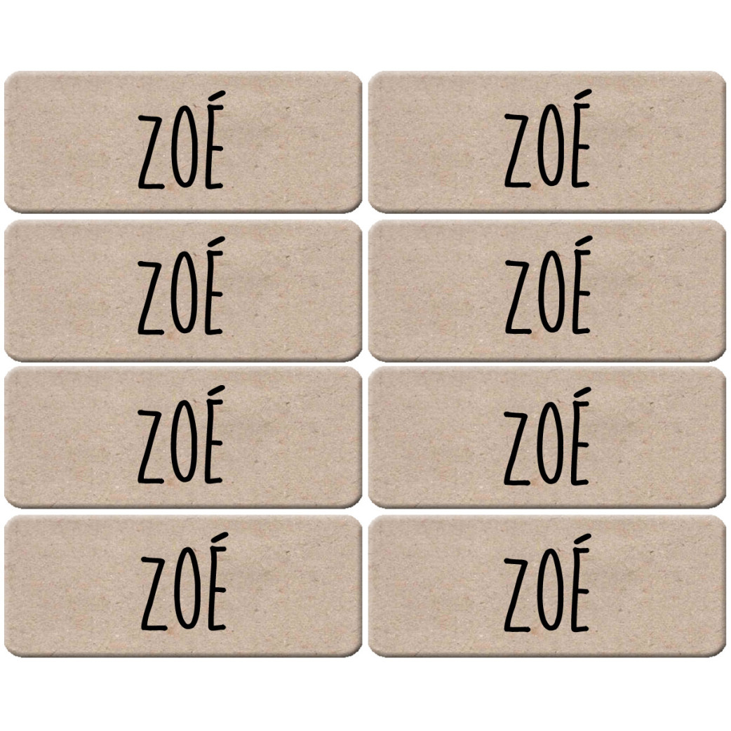 Prénom Zoé - 8 stickers de 5x2cm - Sticker/autocollant