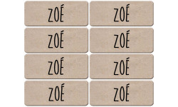 Prénom Zoé - 8 stickers de 5x2cm - Sticker/autocollant