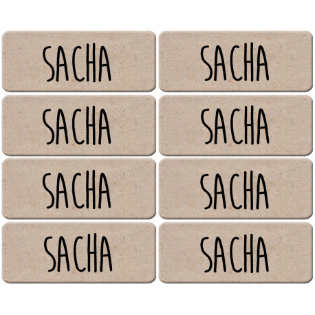 Prénom Sacha - 8 stickers de 5x2cm - Sticker/autocollant