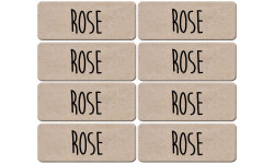 Prénom Rose - 8 stickers de 5x2cm - Sticker/autocollant