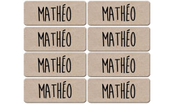 Prénom Mathéo - 8 stickers de 5x2cm - Sticker/autocollant