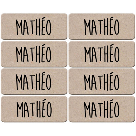 Prénom Mathéo - 8 stickers de 5x2cm - Sticker/autocollant