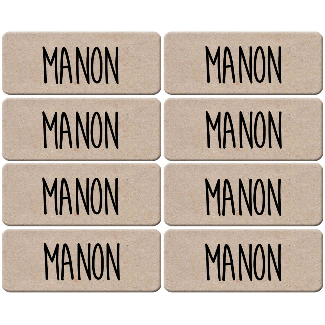 Prénom Manon - 8 stickers de 5x2cm - Sticker/autocollant