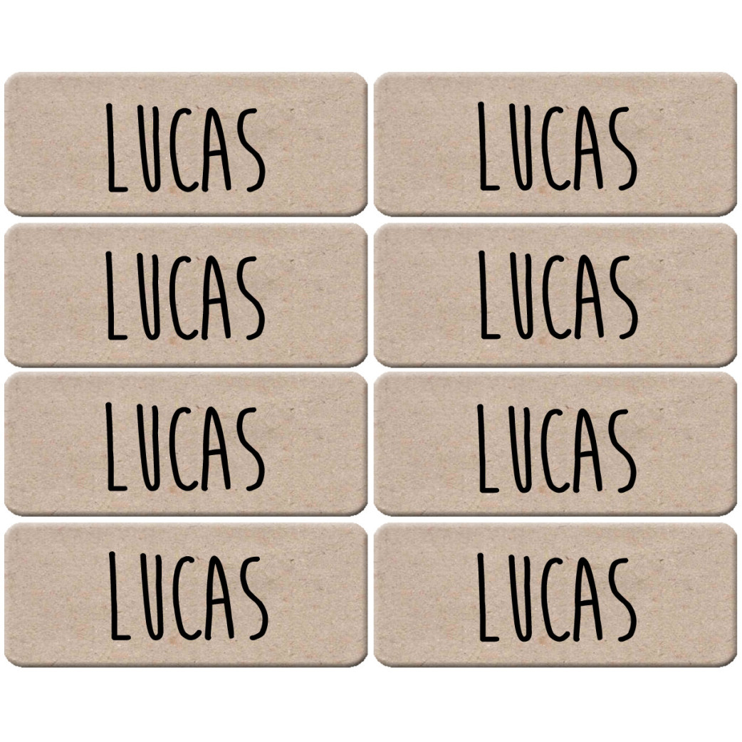 Prénom Lucas - 8 stickers de 5x2cm - Sticker/autocollant