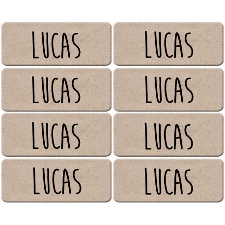 Prénom Lucas - 8 stickers de 5x2cm - Sticker/autocollant
