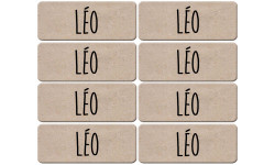 Prénom Léo - 8 stickers de 5x2cm - Sticker/autocollant