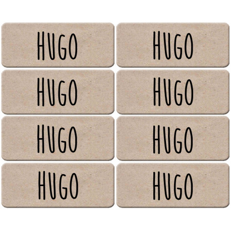 Prénom Hugo - 8 stickers de 5x2cm - Sticker/autocollant