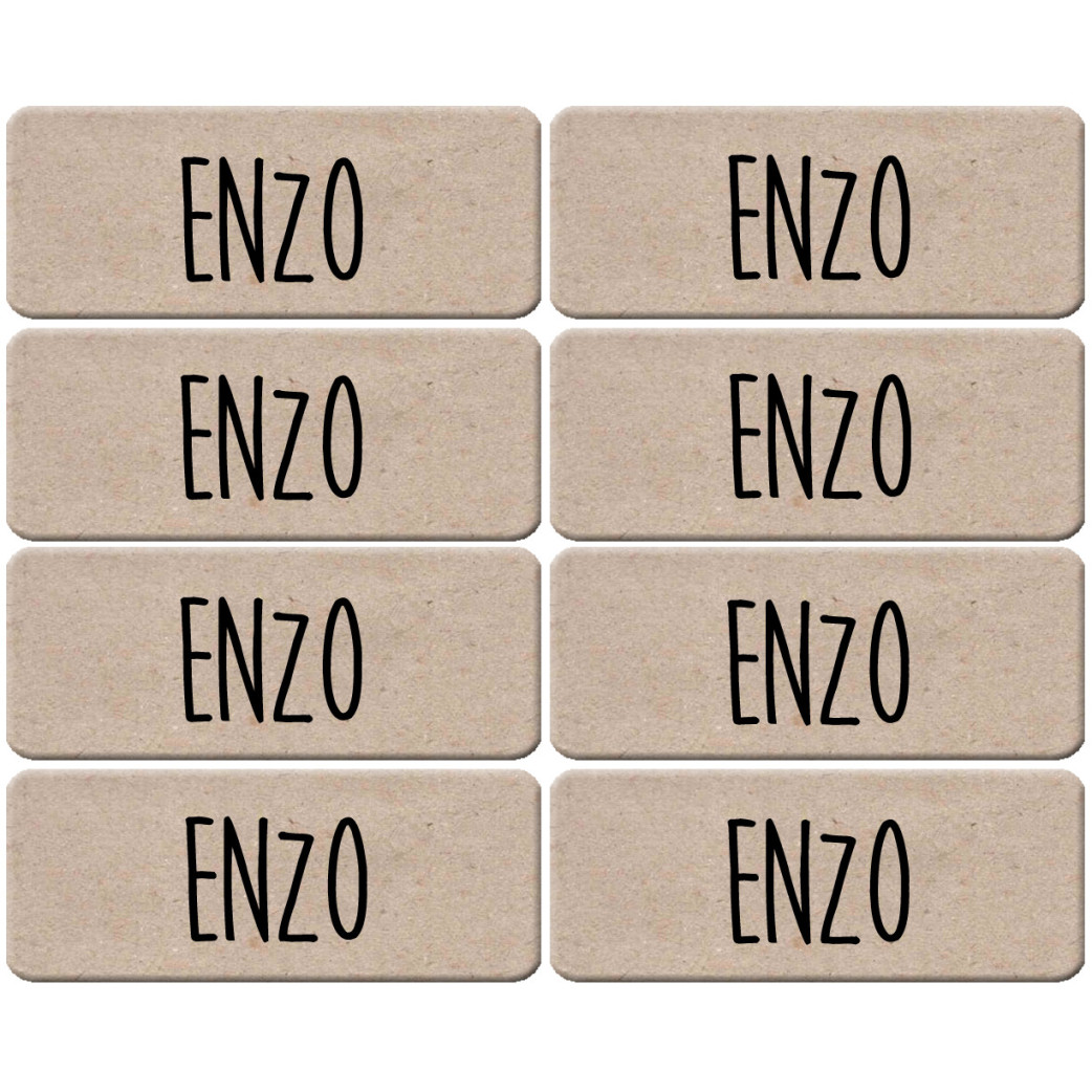 Prénom Enzo - 8 stickers de 5x2cm - Sticker/autocollant