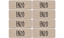 Prénom Enzo - 8 stickers de 5x2cm - Sticker/autocollant