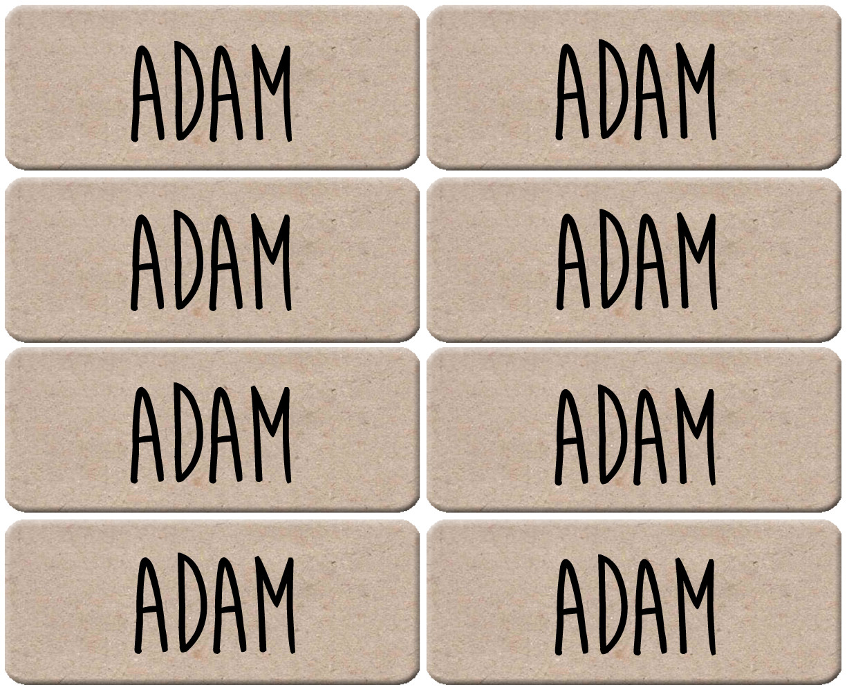 Adam Sticker Prénom Adam 8 stickers de 5x2cm autocollant 