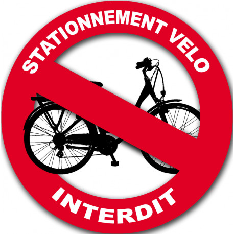 stationnement vélo interdit - 10cm - Sticker/autocollant