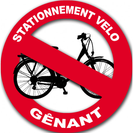 stationnement vélo gênant - 15cm - Sticker/autocollant