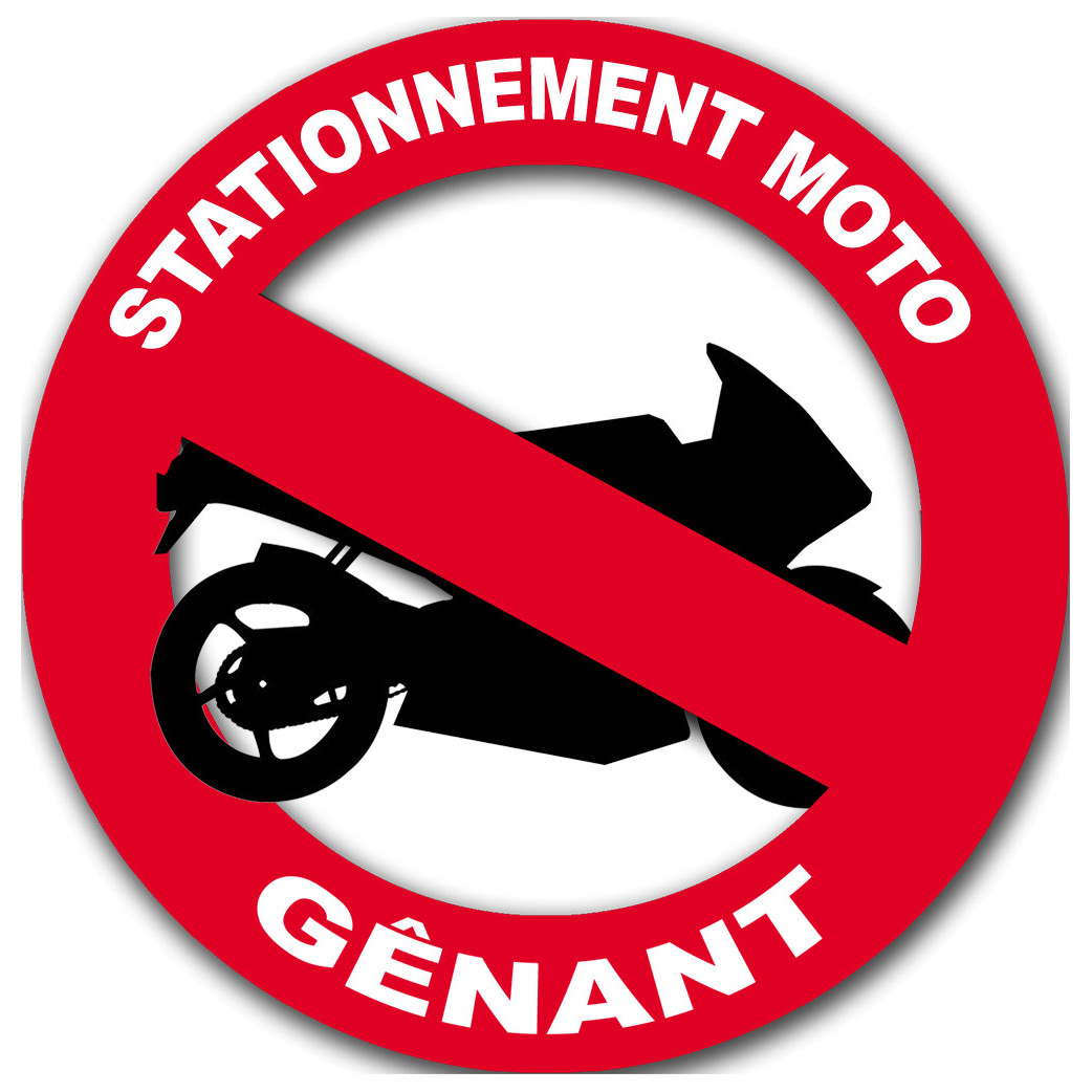 stationnement moto gênant - 15cm - Sticker/autocollant