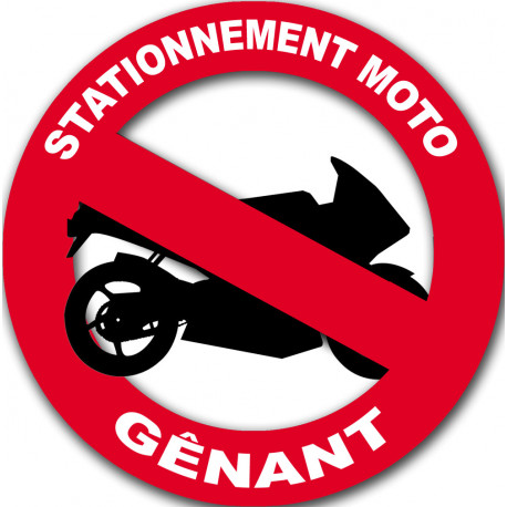 stationnement moto gênant - 10cm - Sticker/autocollant