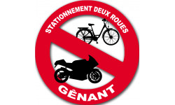 stationnement 2 roues gênant - 15cm - Sticker/autocollant