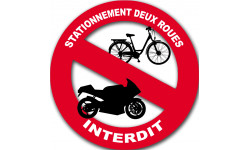 stationnement 2 roues interdit - 20cm - Sticker/autocollant