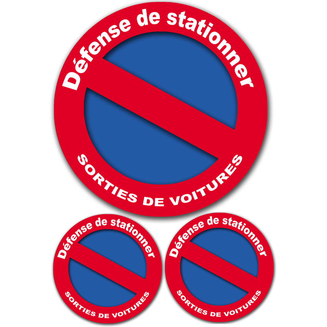 Défense de stationner - 1sticker de 20cm / 2stickers de10cm - Sticker/autocollant