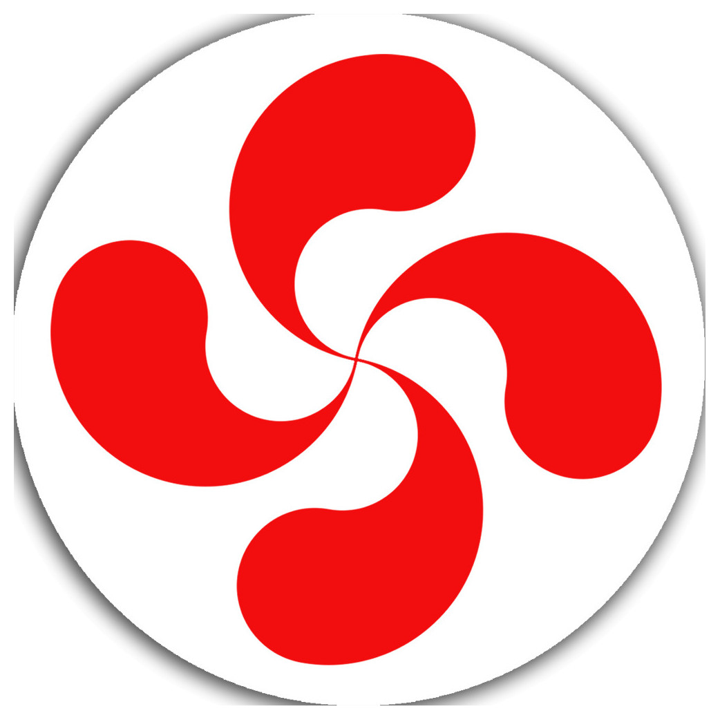 Croix Basque rouge fond blanc - 5cm - Sticker/autocollant