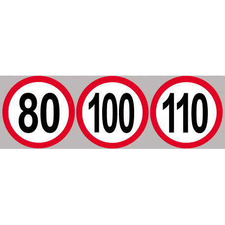 Lot Disques de vitesse 80-100-110 rouge - 10cm - Sticker/autocollant