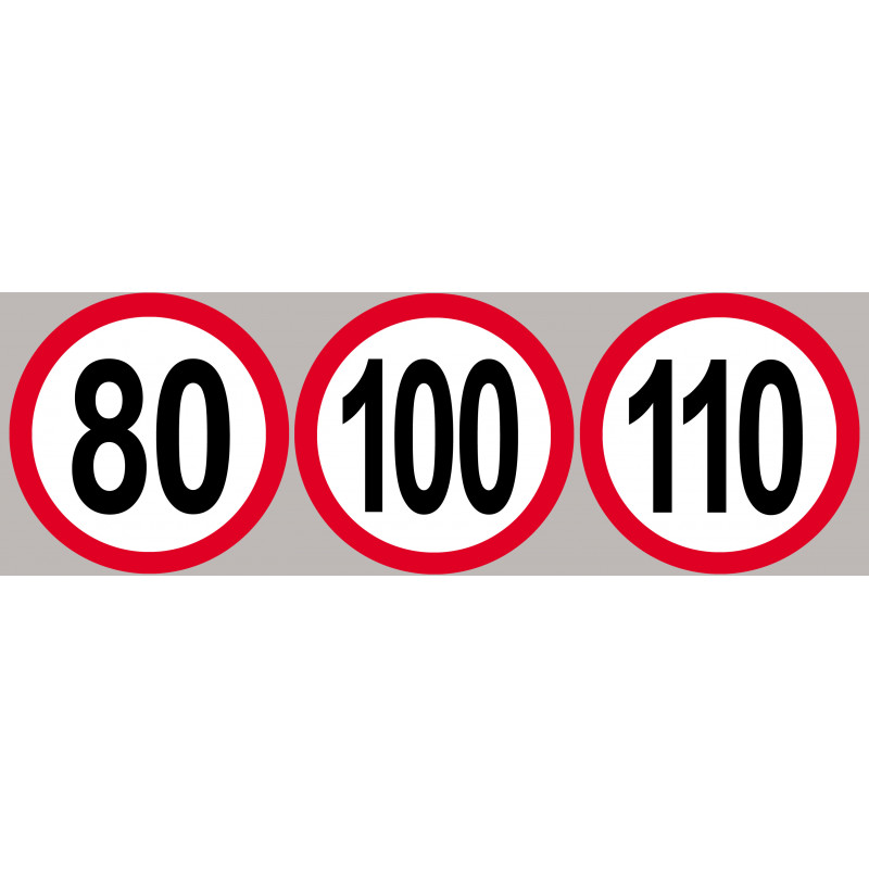 Sticker Disques de limitation de vitesse 90-10cm autocollant 