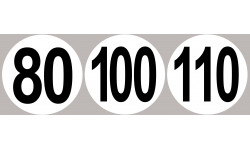 Lot Disques de vitesse 80-100-110 - 10cm - Sticker/autocollant
