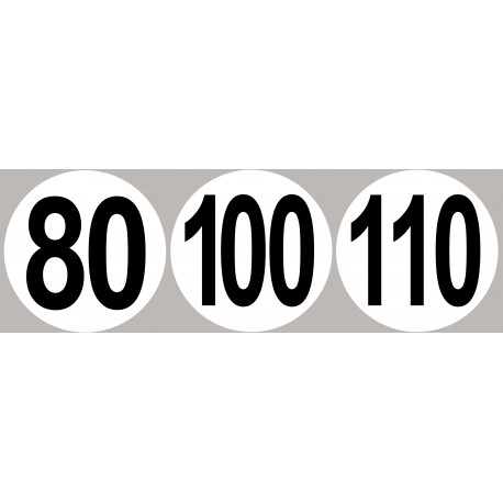 Lot Disques de vitesse 80-100-110 - 10cm - Sticker/autocollant