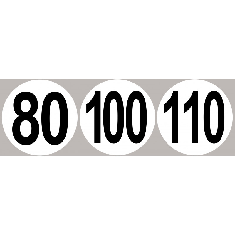 autocollant Sticker Disques de limitation de vitesse 90-10cm 