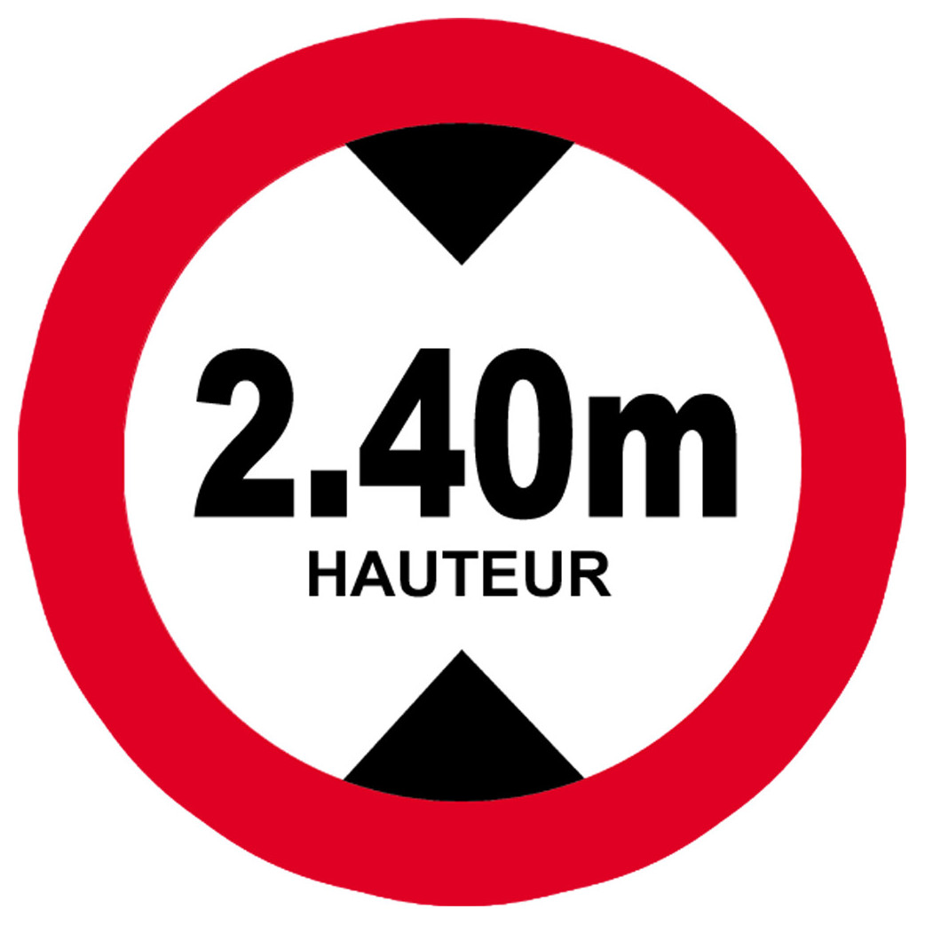 hauteur de passage maximum 2.40m - 20cm - Sticker/autocollant