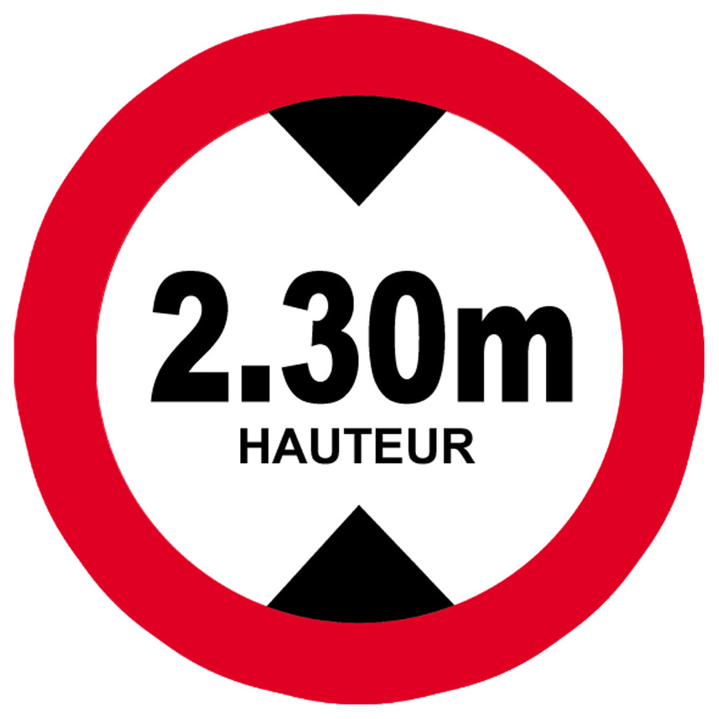 hauteur de passage maximum 2.30m - 20cm - Sticker/autocollant